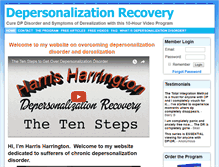 Tablet Screenshot of depersonalizationrecovery.com